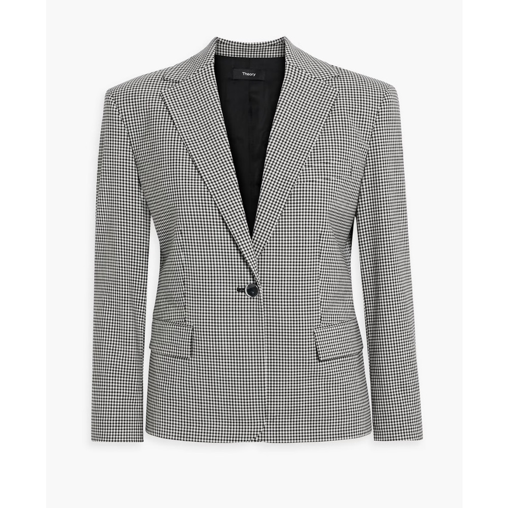 Theory Wool Blend Gingham Blazer